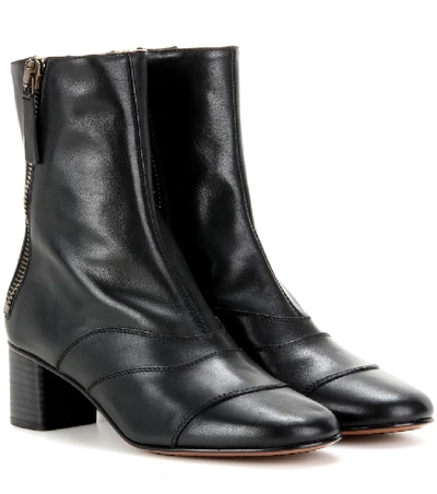 Shop Chloé Lexie Leather Ankle Boots In Black