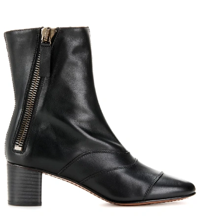 Shop Chloé Lexie Leather Ankle Boots In Black