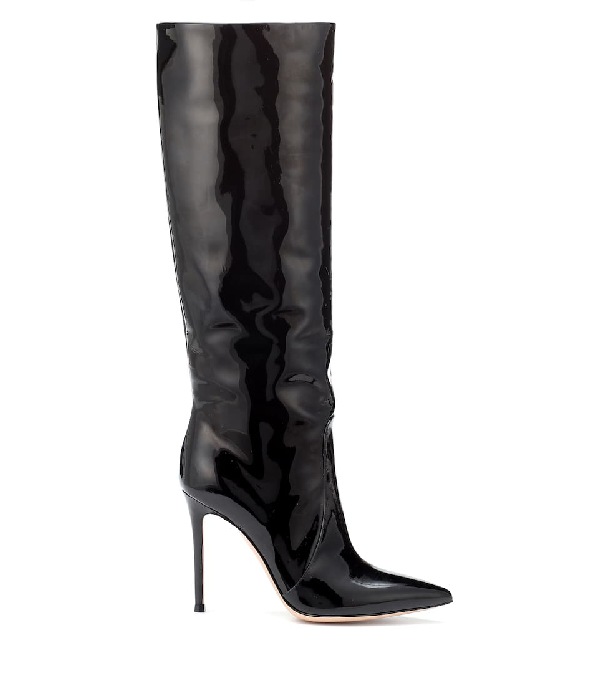 Gianvito Rossi Heather 105 Leather Knee-high Boots In Black | ModeSens