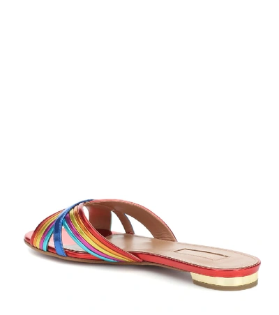 Shop Aquazzura Sundance Metallic Sandals In Multicoloured