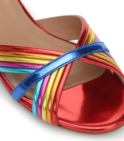 Shop Aquazzura Sundance Metallic Sandals In Multicoloured