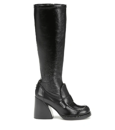 Shop Chloé Adelie Leather Knee-high Boots In Black