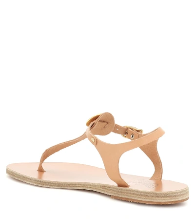 Shop Ancient Greek Sandals Lito Coin Leather Sandals In Beige