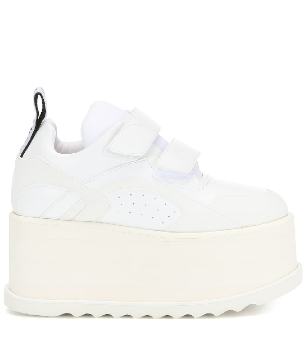 vegan white platform sneakers