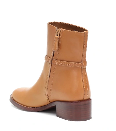 Shop Tory Burch Miller Leather Ankle Boots In Brown