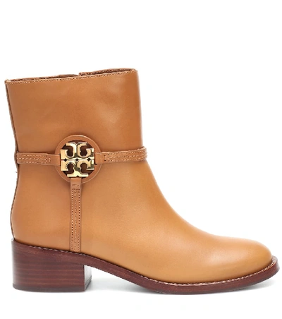 Shop Tory Burch Miller Leather Ankle Boots In Brown