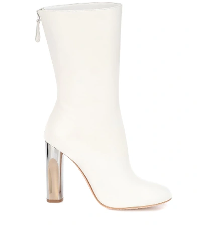 Shop Alexander Mcqueen Leather Boots In White