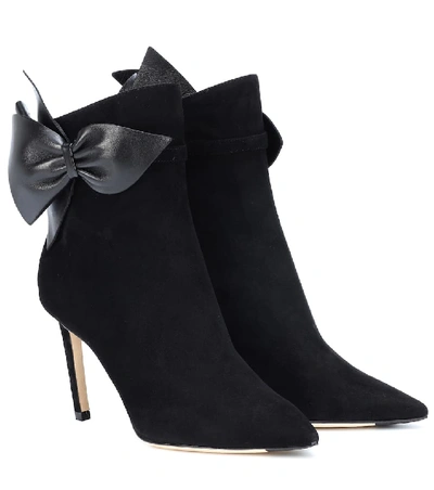 Shop Jimmy Choo Kassidy 85 Suede Ankle Boots In Black