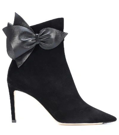 Shop Jimmy Choo Kassidy 85 Suede Ankle Boots In Black