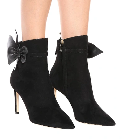 Shop Jimmy Choo Kassidy 85 Suede Ankle Boots In Black