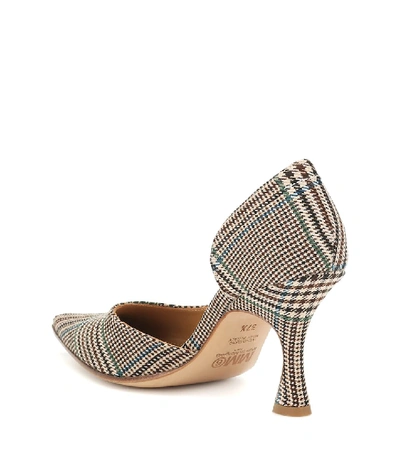 Shop Mm6 Maison Margiela Checked Pumps In Brown