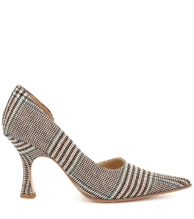 Shop Mm6 Maison Margiela Checked Pumps In Brown