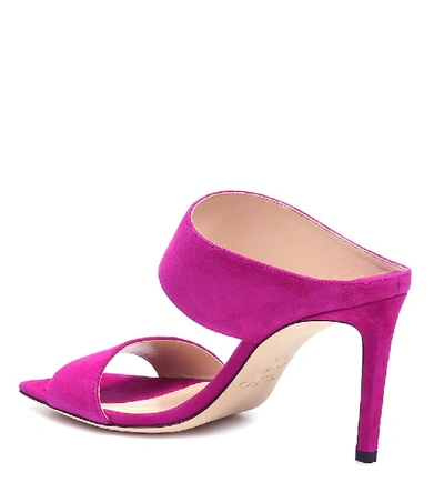 Shop Jimmy Choo Hira 85 Suede Sandals In Pink