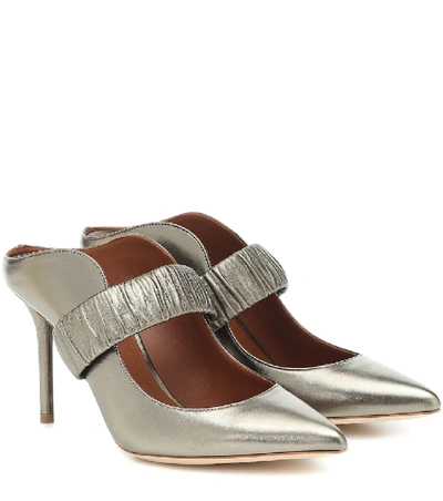 Shop Malone Souliers Mira 85 Leather Mules In Metallic