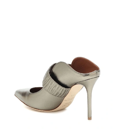 Shop Malone Souliers Mira 85 Leather Mules In Metallic