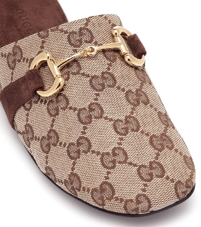 Shop Gucci Pericle Gg Canvas Slippers In Beige