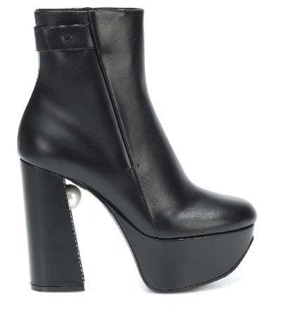 Shop Nicholas Kirkwood Miri Platform Leather Ankle Boots In Black