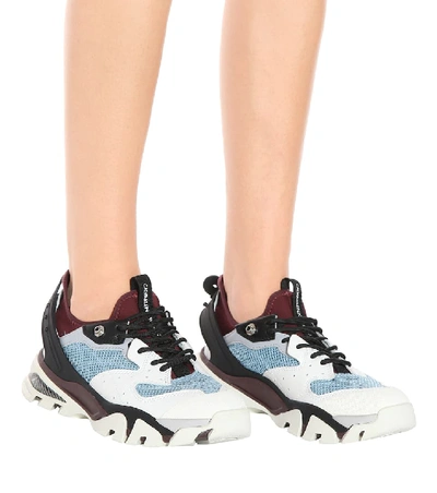 Shop Calvin Klein 205w39nyc Carla Leather Sneakers In Multicoloured