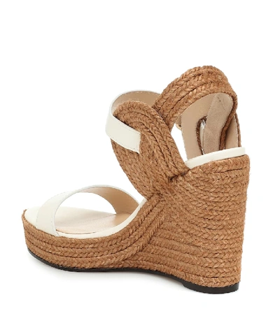 Shop Jimmy Choo Delphi 100 Wedge Espadrille Sandals In White