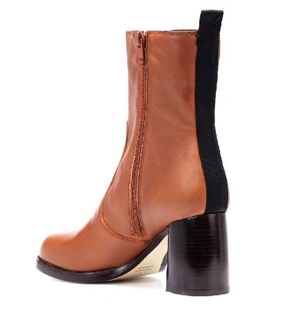 Shop Joseph Leather Ankle Boots In Brown