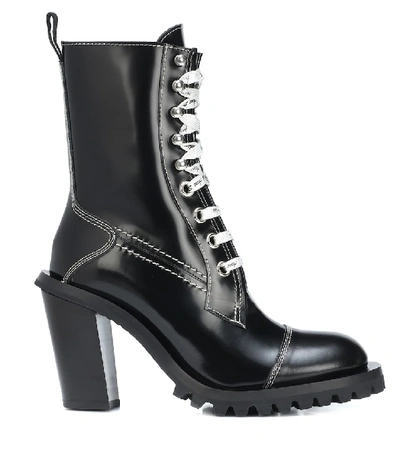 Shop Acne Studios Lace-up Leather Ankle Boots In Black