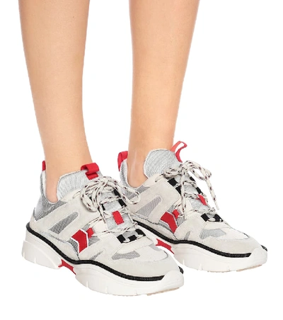 Shop Isabel Marant Kindsay Suede Sneakers In Grey