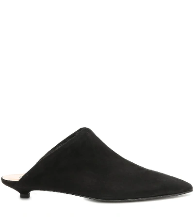 Shop Acne Studios Brion Shearling-lined Suede Slippers In Black