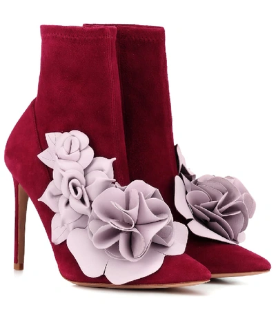 Shop Sophia Webster Jumbo Lilico Suede And Leather Ankle Boots In Purple