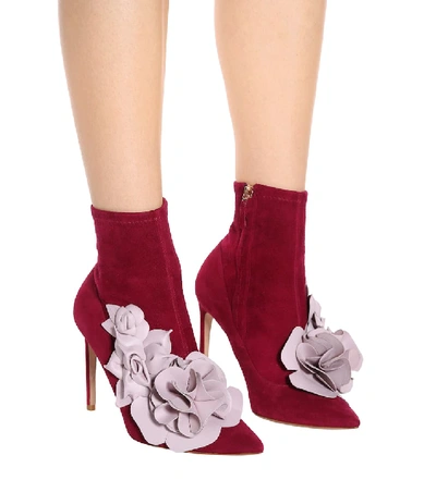 Shop Sophia Webster Jumbo Lilico Suede And Leather Ankle Boots In Purple