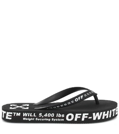 Shop Off-white Logo Rubber Sandals In Black