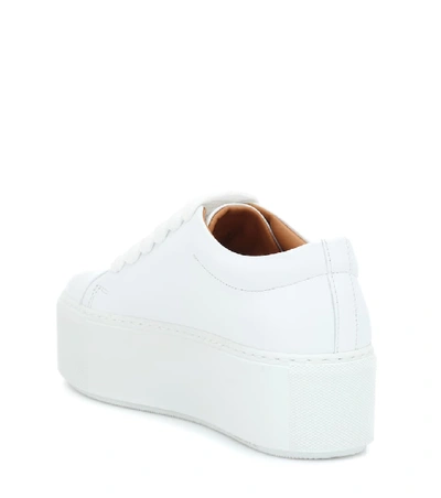 Shop Acne Studios Drihanna Platform Leather Sneakers In White