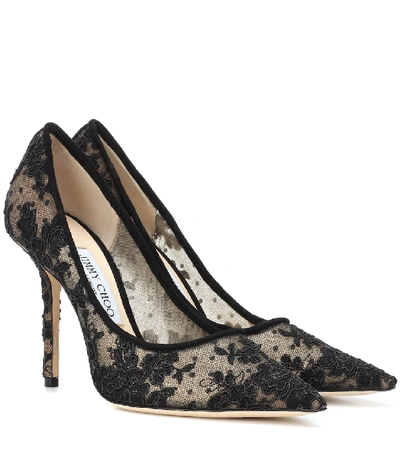 Shop Jimmy Choo Love 100 Lace Pumps In Black