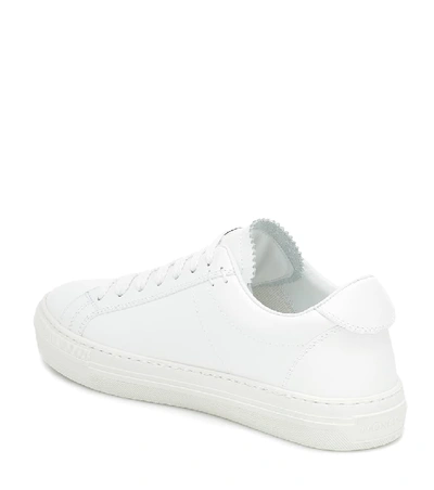 Shop Moncler Alodie Leather Sneakers In White