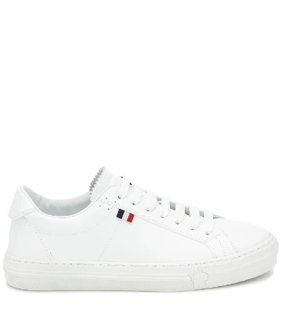 Shop Moncler Alodie Leather Sneakers In White