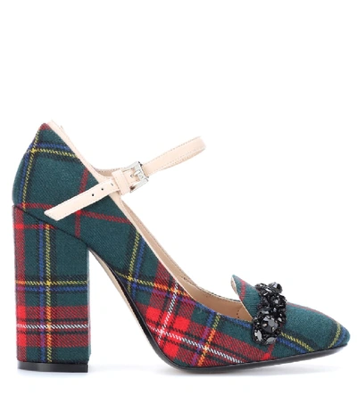 Shop N°21 Embellished Plaid Pumps In Multicoloured