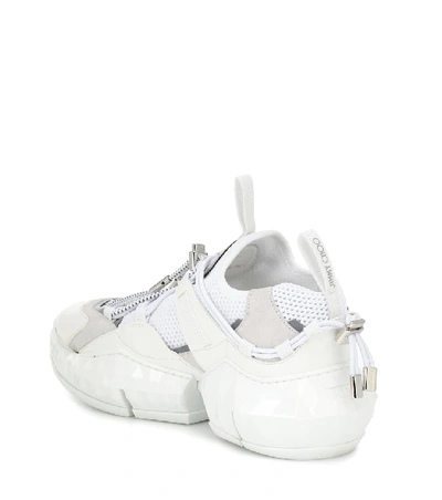 Shop Jimmy Choo Diamond Trail/f Mesh Sneakers In White