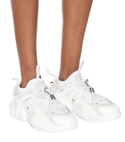 Shop Jimmy Choo Diamond Trail/f Mesh Sneakers In White