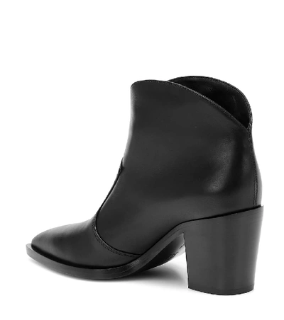 Shop Gianvito Rossi Nevada Leather Ankle Boots In Black