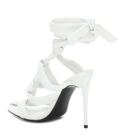 Shop Off-white Knot Leather Sandals In White