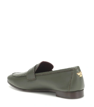 Shop Bougeotte Flaneur Leather Loafers In Green