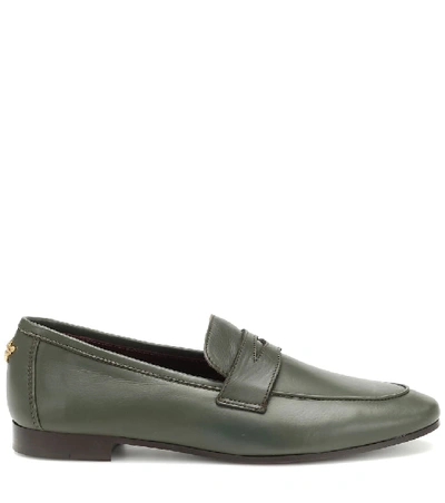 Shop Bougeotte Flaneur Leather Loafers In Green