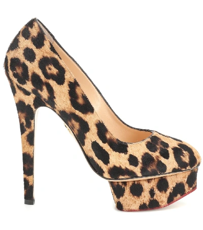 Shop Charlotte Olympia Leopard-print Calf Hair Pumps In Brown