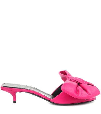 Shop Balenciaga Leather Sandals In Pink