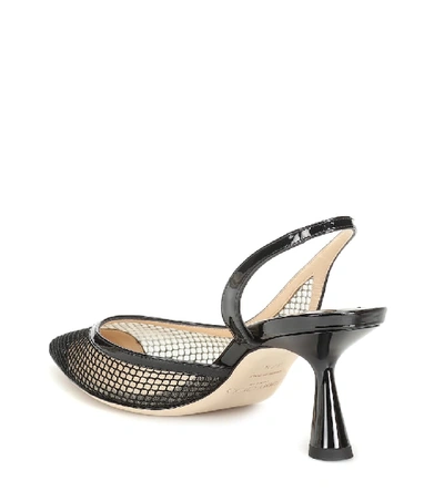 Shop Jimmy Choo Fetto 65 Mesh And Leather Pumps In Black