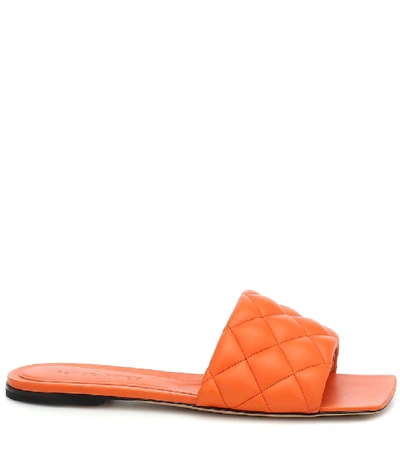 Shop Bottega Veneta Padded Leather Sandals In Orange