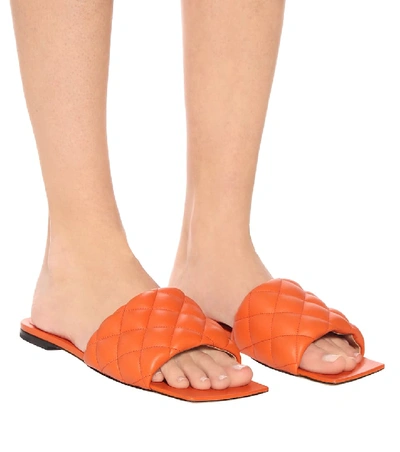 Shop Bottega Veneta Padded Leather Sandals In Orange