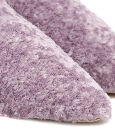 Shop Nanushka Miska Faux-fur Flats In Purple
