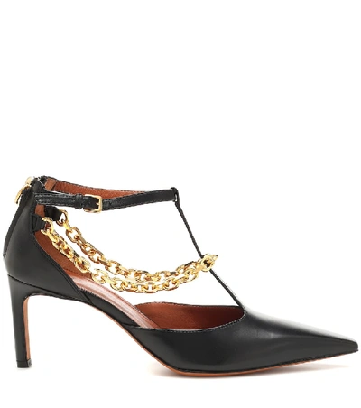 Shop Altuzarra Chain-trimmed Leather Pumps In Black