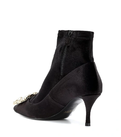 Shop Roger Vivier Velvet Ankle Boots In Black