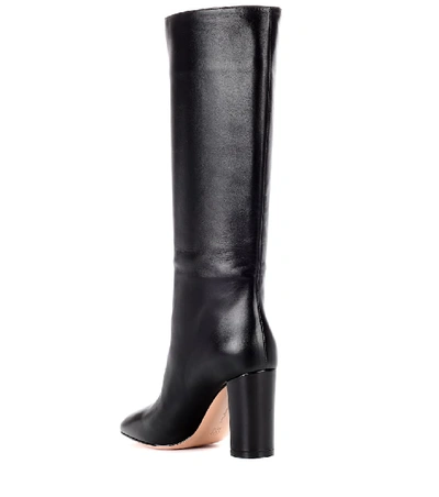 Shop Gianvito Rossi Laura 85 Leather Knee-high Boots In Black